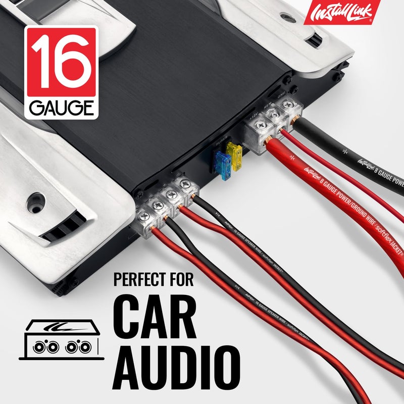 Install Link 16 AWG Gauge Speaker Wire Cable Stereo, Car or Home Theater, CCA (250 Feet) - Image 3